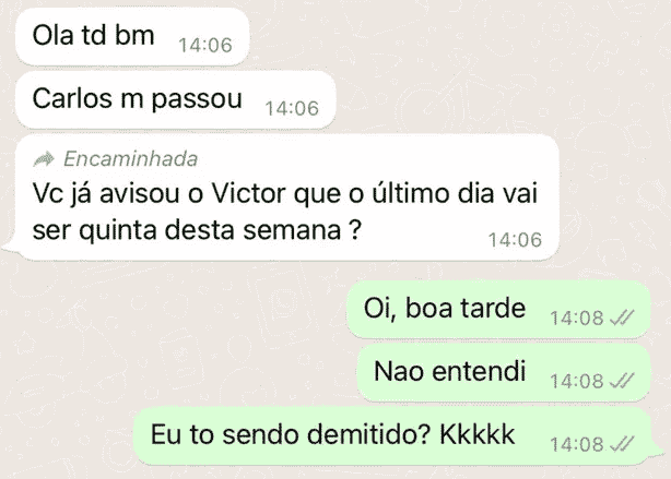 print WhatsApp demissão