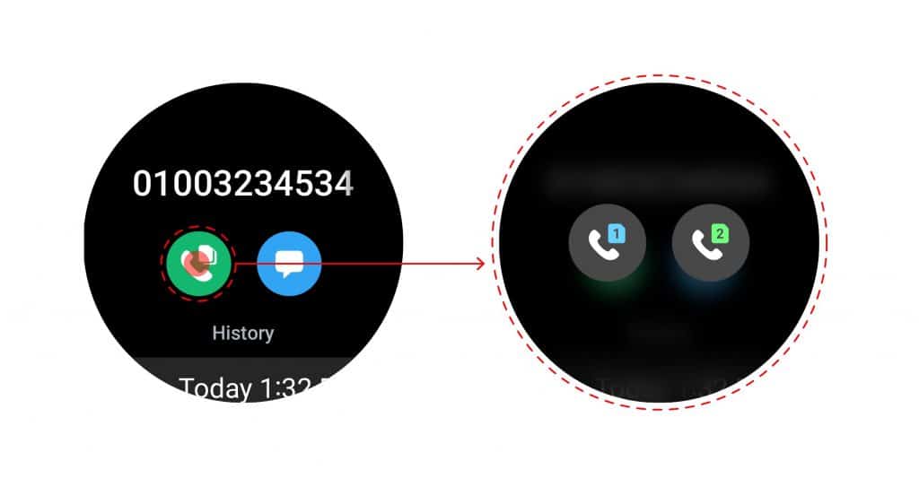 Uma das novidades das novas firmwares do Wear OS 3.5 e da One UI Watch 4.5 é a capacidade de selecionar, direto do smartwatch, qual chip fará a chamada telefônica, para quem tiver mais de um cartão SIM no celular