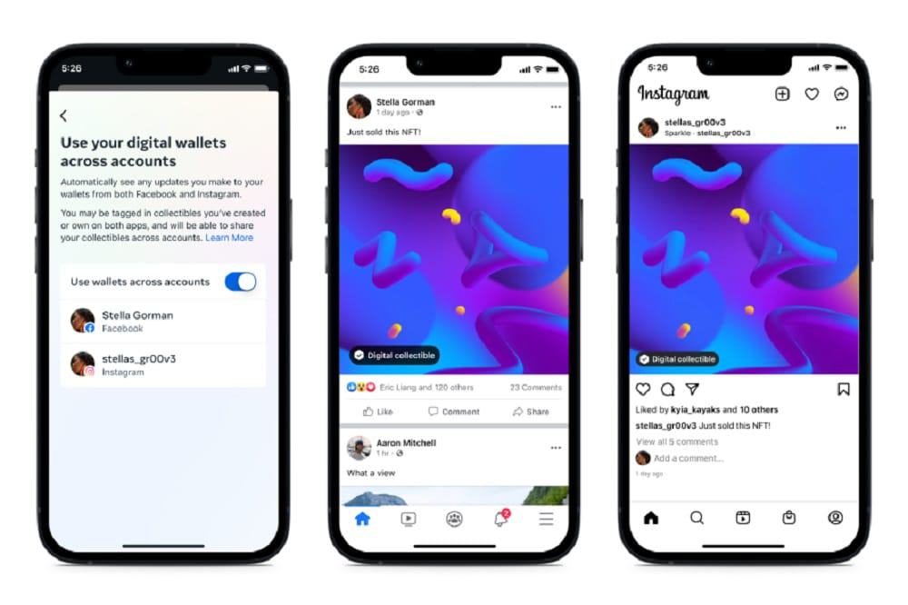 NFT Meta Instagram e Facebook