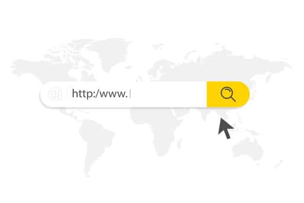 Ilustração de domínios na internet