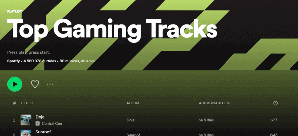 spotify playlist gaming