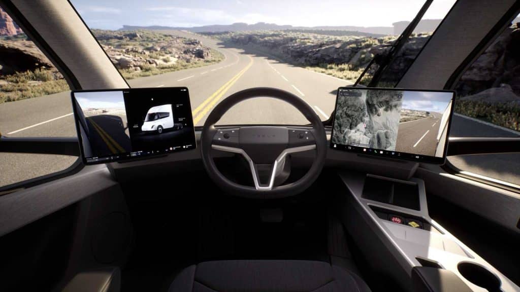 Interior do Tesla Semi.
