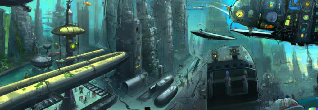 Uma cidade submersa tecnológica