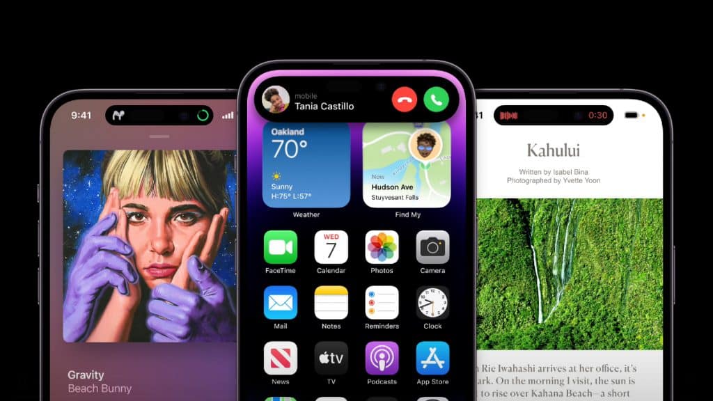 Dynamic Island mostra ligação com notificação ativa