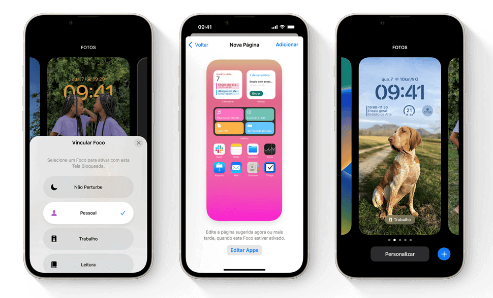 Desfoque de fundo no iOS 16 (Imagem: divulgação/Apple)