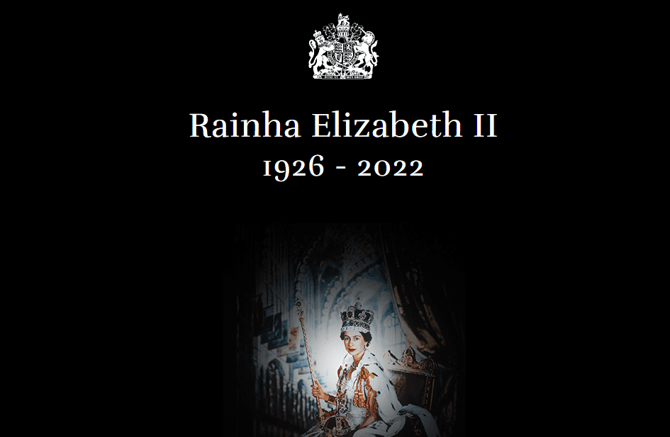 Layout do site da família real do Reino Unido