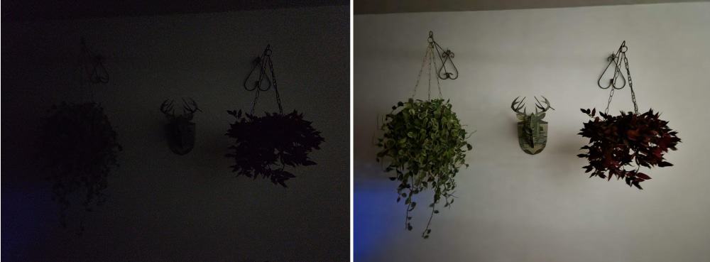 Fotos tiradas com e sem o modo Nightography do Z Fold 4