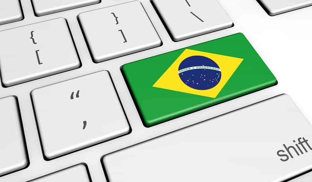 Bandeira do Brasil em uma  tecla 