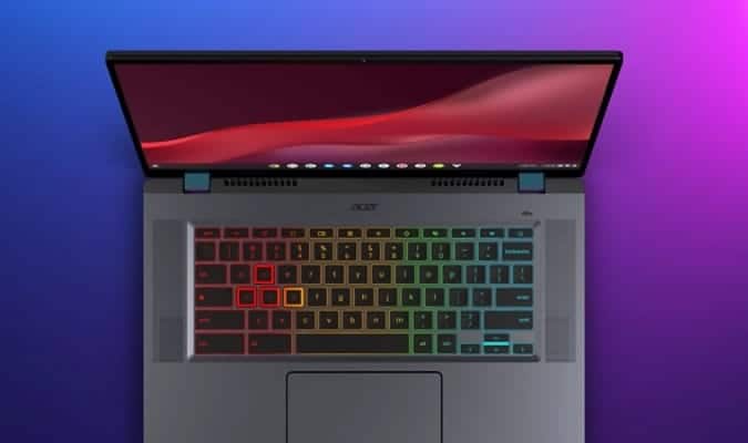 Chromebook da Acer tem teclado retroiluminado