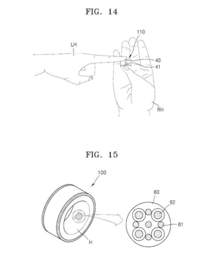 Patente de anel inteligente da Samsung (Imagem: reprodução/USPTO)