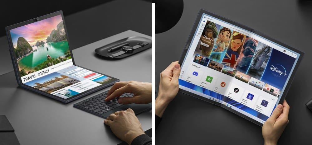 Zenbook 17 Fold OLED no modo estendido e no modo de leitura