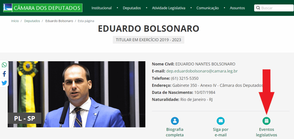 Site da Câmara dos Deputados