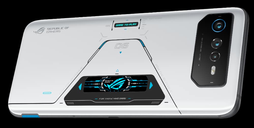 Traseira do ROG Phone 6 Pro com tela de 2 polegadas