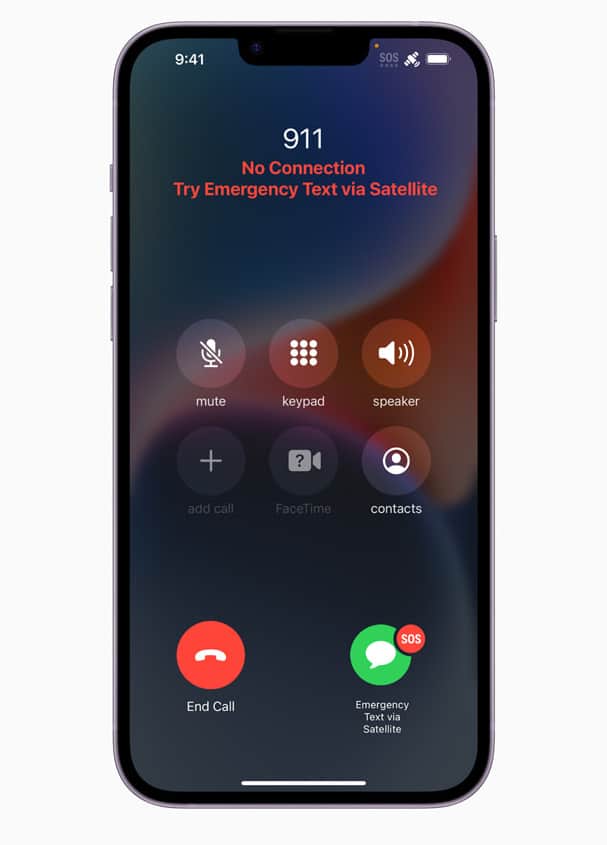 Quando o iPhone não tiver rede disponível, iOS vai indicar o uso do SOS de Emergência via satélite 