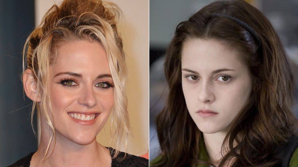 Montagens de Kristen Stewart em festa e no filme Crepúsculo