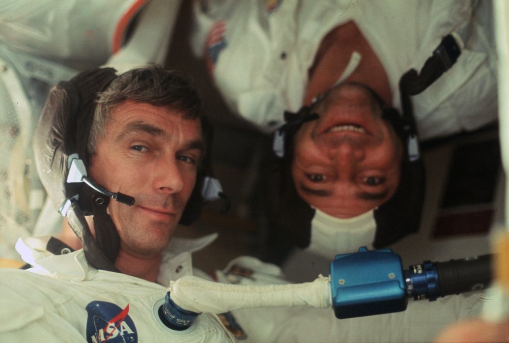 Gene Cernan e Harrison Schmitt, os dois últimos homens a pisarem na Lua