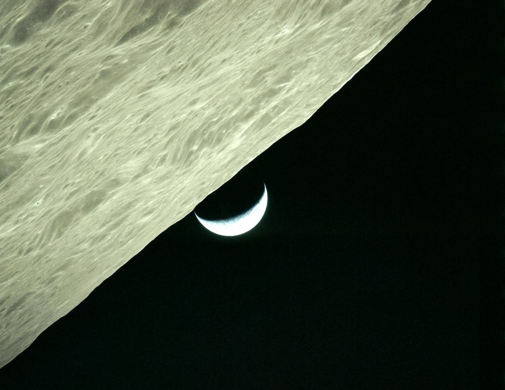 A Lua e a Terra fotografadas pelos astronautas da última missão humana na Lua
