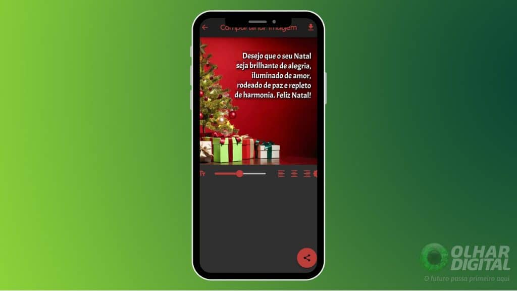 Mensagens prontas é um app fácil de mexer para criar cartões de natal