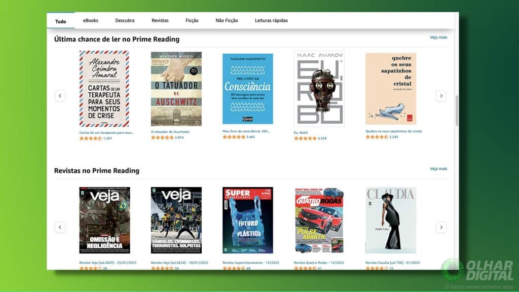 Catálogo do Amazon Prime Reading