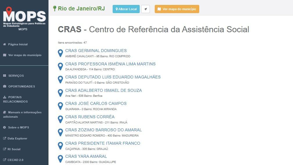 Como acessar CRAS pelo MOPS - Passo 3