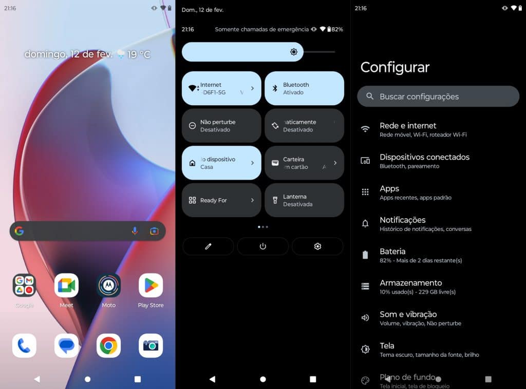 Interface limpa, como um "Android puro" (Imagem: reprodução)