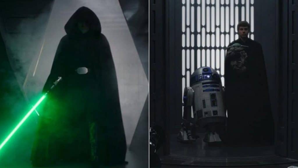 Luke Skywalker, Baby Yoda e R2-D2