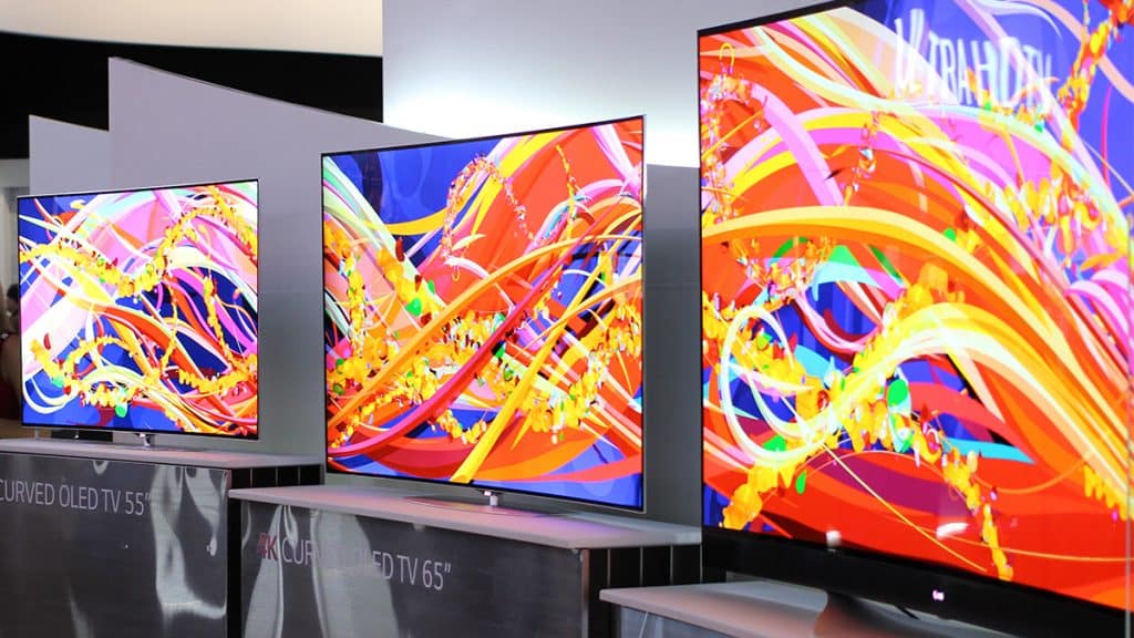 TVs OLED da LG em exibição