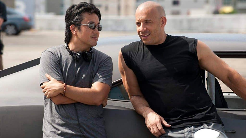 Justin Lin e Vin Diesel em set de Velozes e Furiosos
