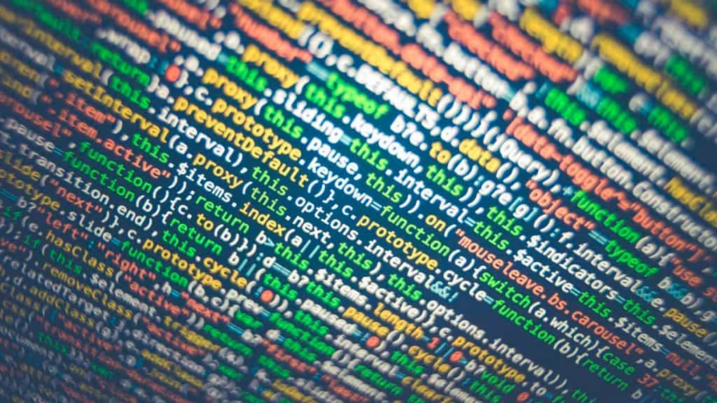 Linhas de código de programação