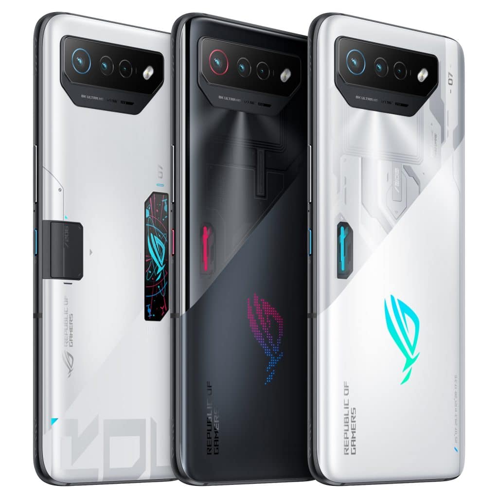 ROG Phone 7 Ultimate (esq.) e ROG Phone 7 (dir.) (Imagem: divulgação/Asus)