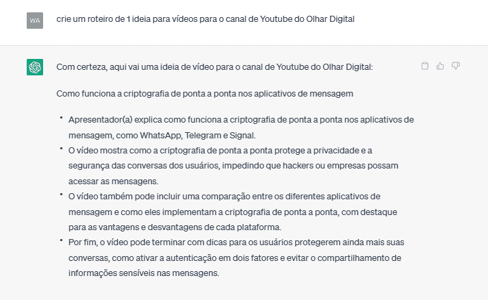 criando roteiro de vídeo no chatgpt