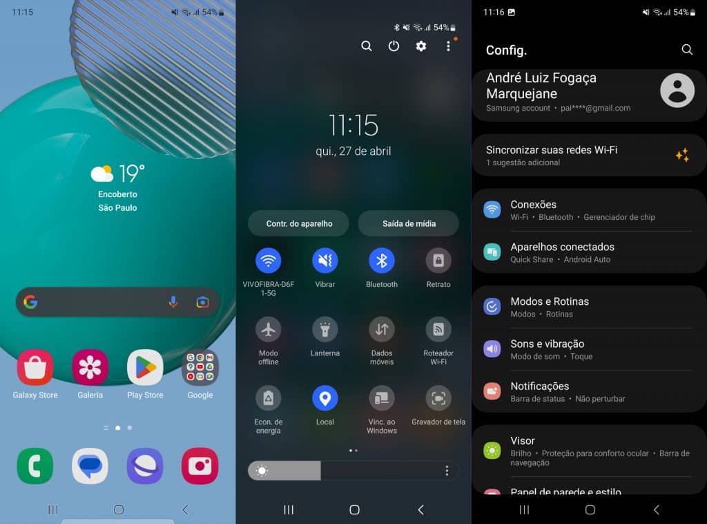 Galaxy M54 (Imagem: reprodução/Olhar Digital)