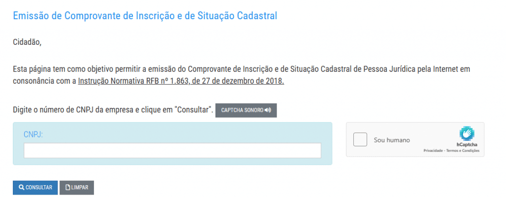 situação cadastral cnpj
