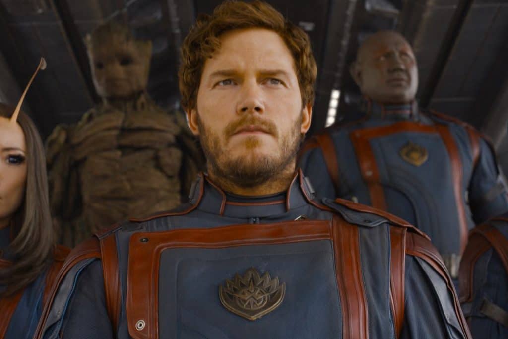 Peter Quill lidera Guardiões das Galáxias nos três filmes.