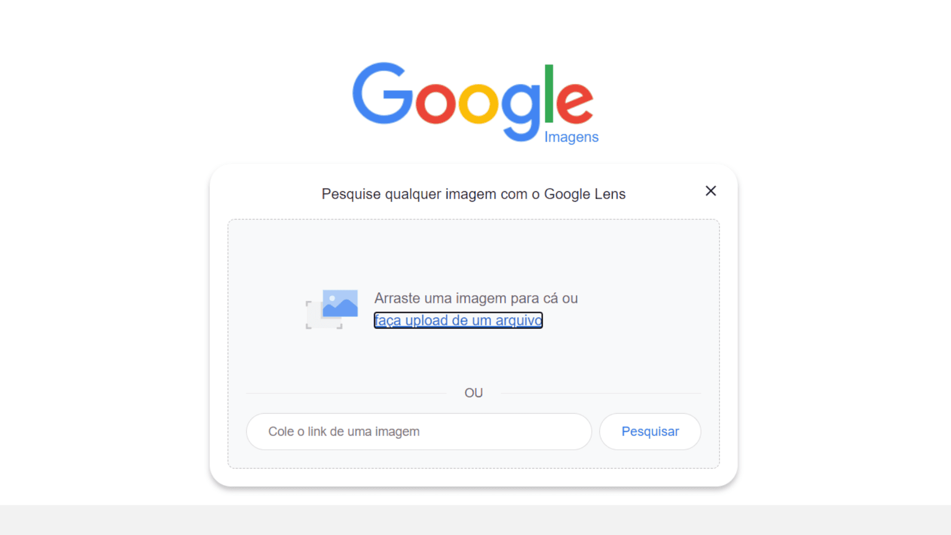 Envie uma foto ao Google Imagens (Imagem: Reprodução/Olhar Digital)
