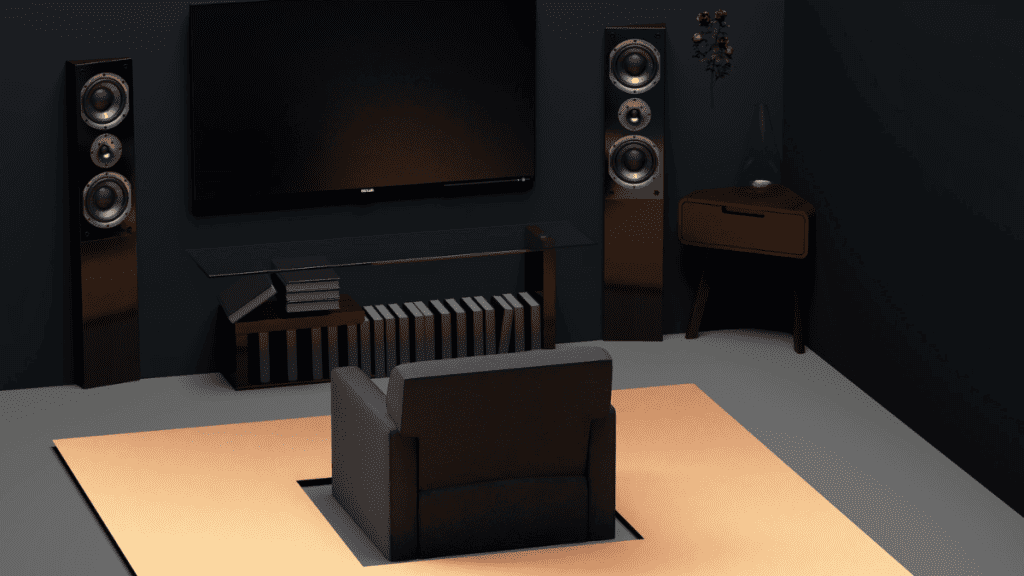 home theater na sala em casa