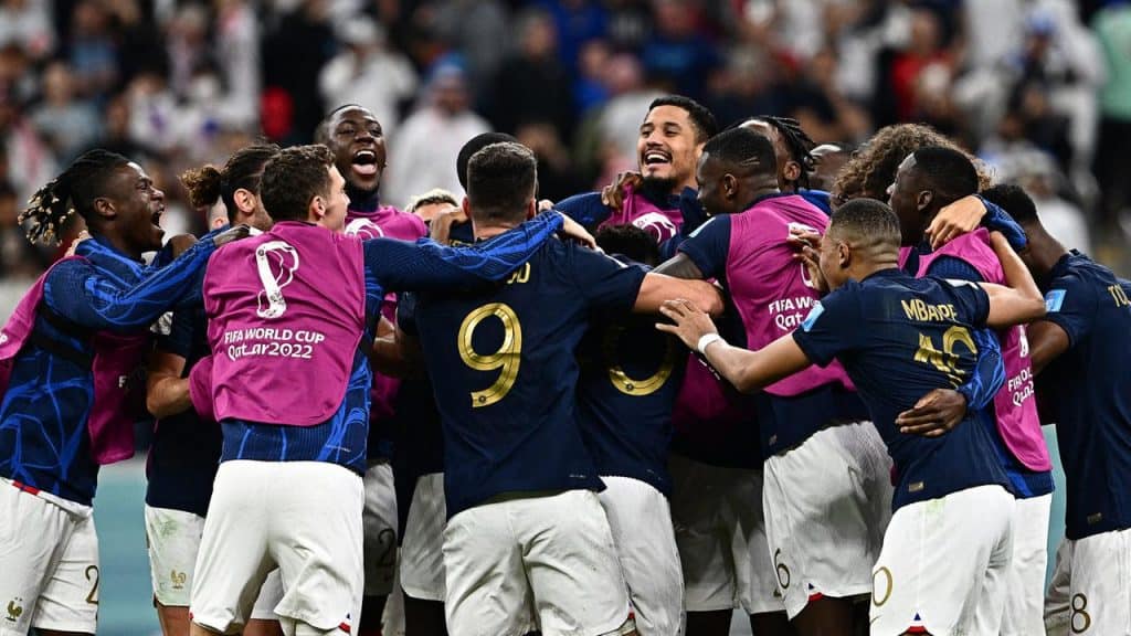 Jogadores franceses comemorando