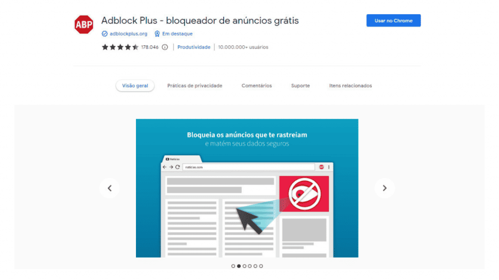 AdBlock Plus via Chrome Store