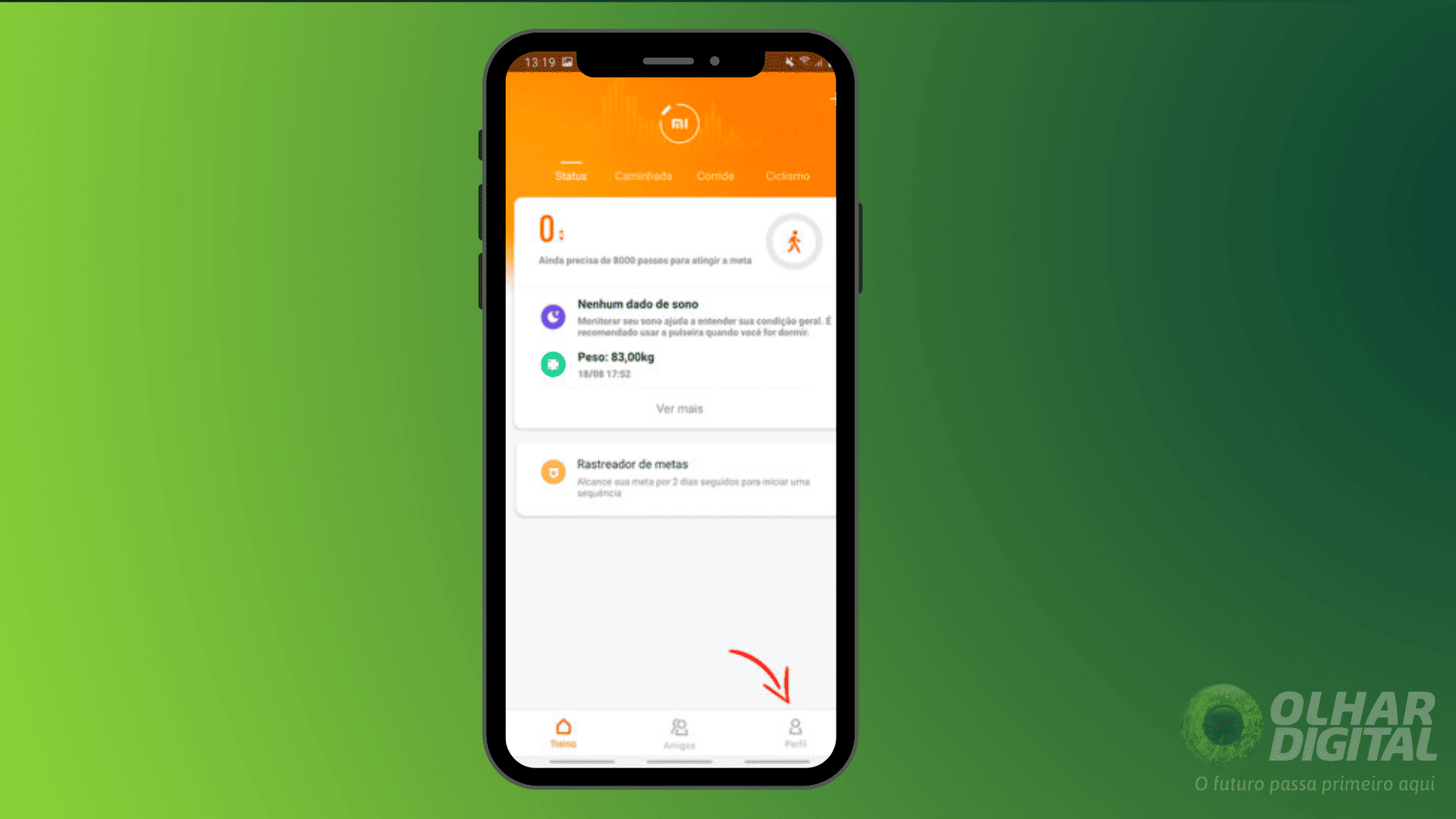 Passo 1 ativando Google Fit no relógio
