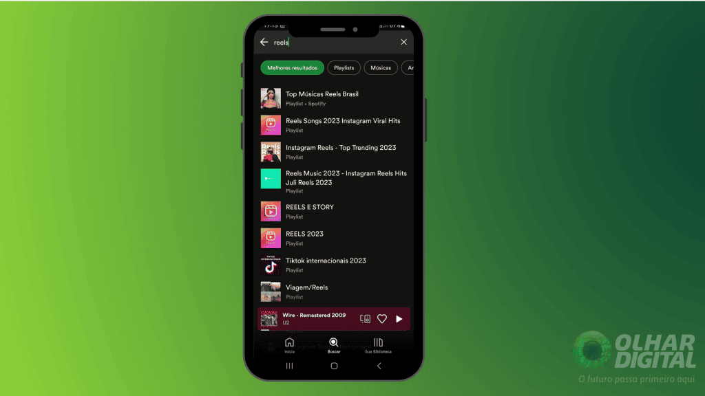 Imagem mostrando as Playlists do Spotify