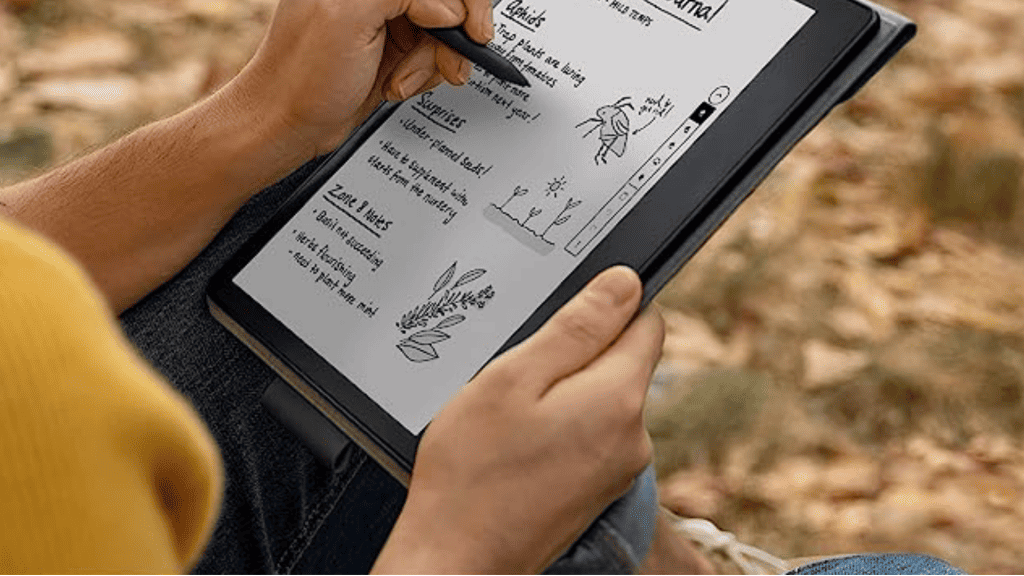 kindle sendo manuseado
