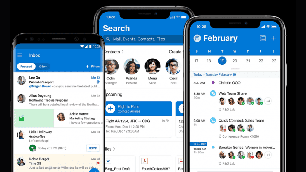 outlook app de celular