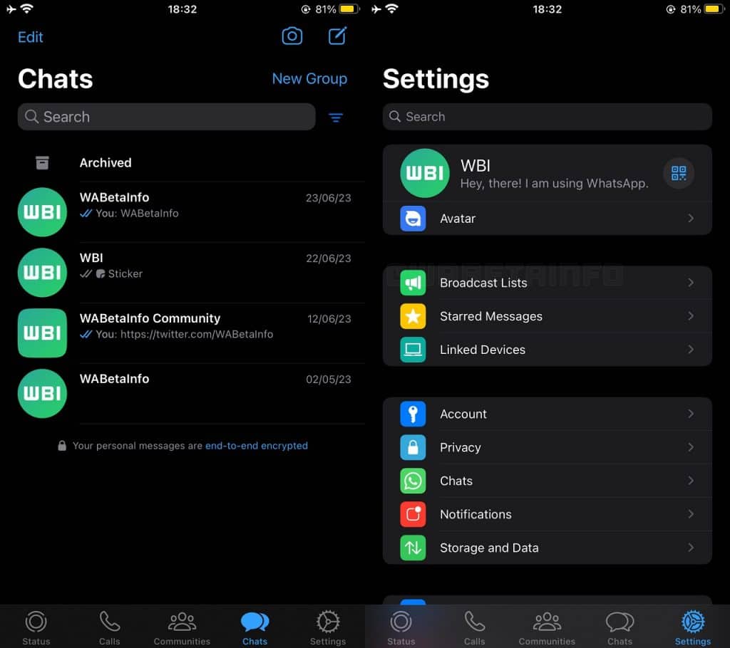 whatsapp interface