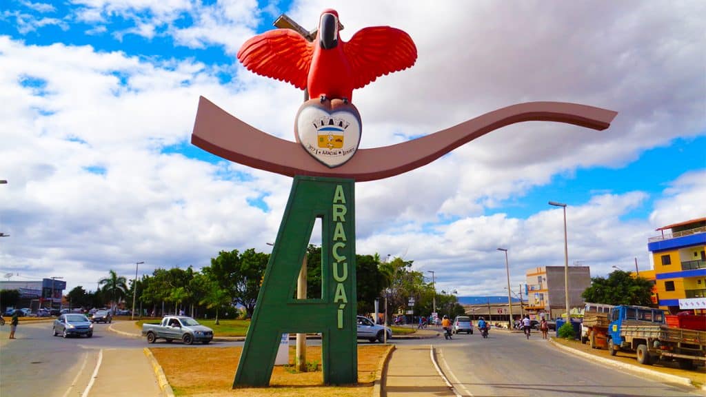 Entrada da cidade Araçuaí, no Vale do Jequitinhonha, em Minas Gerais