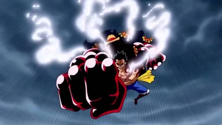 Luffy usando Haki do armamento em One Piece