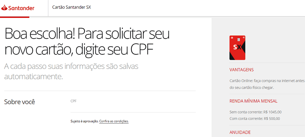 Cartão de crédito para negativado