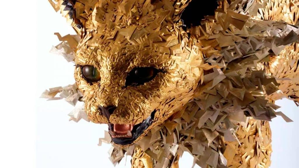 Escultura de Pokémon feita com técnica tradicional japonesa de artesanato