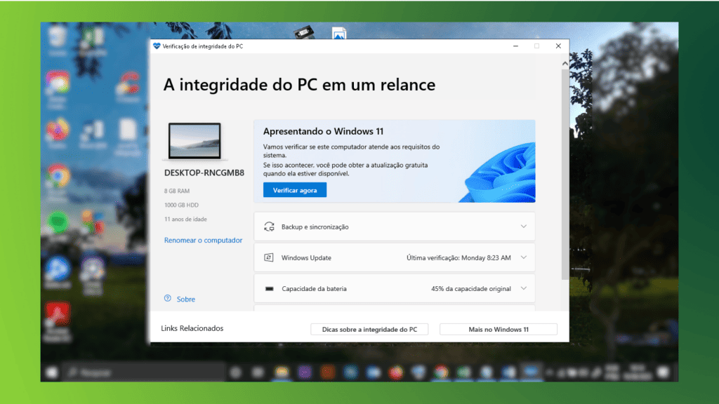 Imagem do Verificação de Integridade do PCImagem do Verificação de Integridade do PC