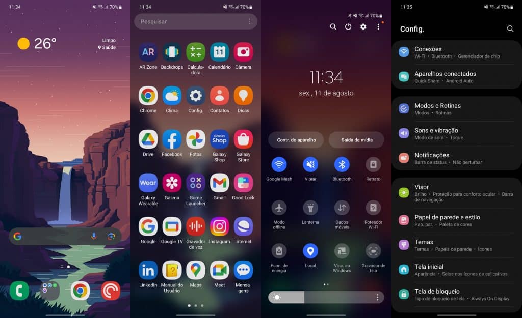 One UI 5.1.1 no Galaxy Z Flip 5 (Imagem: reprodução/Olhar Digital)