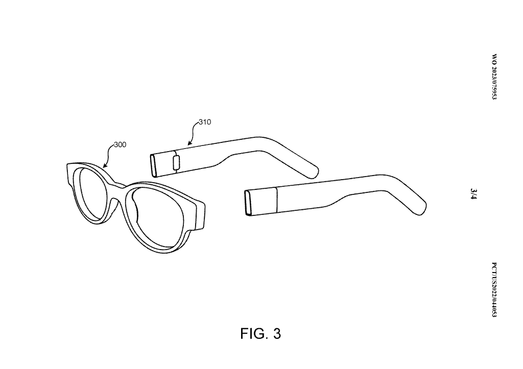 Patente mostra óculos tipo HoloLens com partes destacáveis (Imagem: divulgação/USPTO)